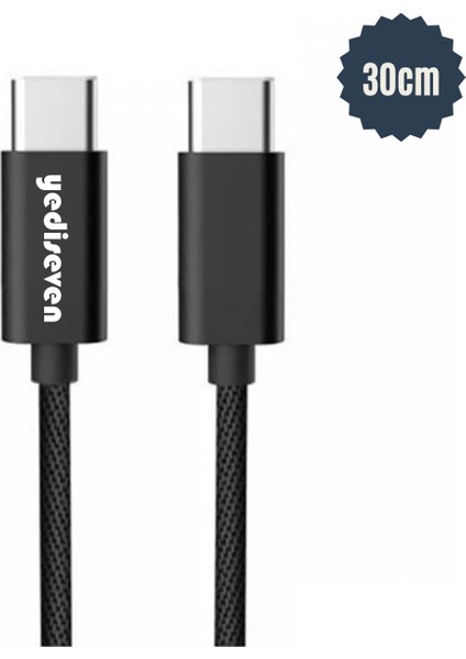 Type C to Type C Android Kısa Şarj Kablosu 60Watt Powerbank Car Play 30 cm modelleri