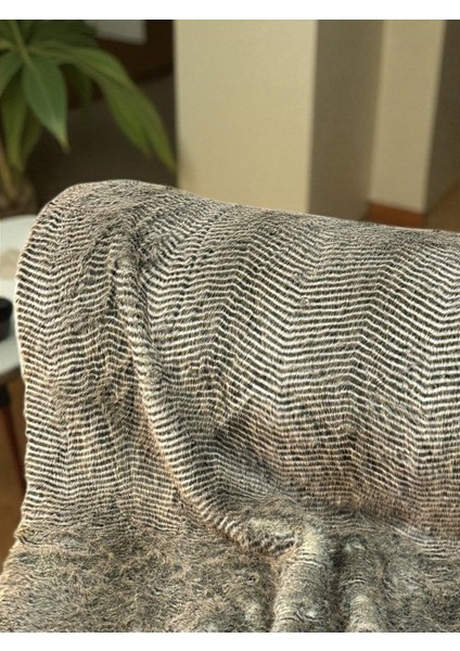 Peluş Kumaş Çizgi Desen 50X150 cm – Ultra Lüks, Kalın ve Yumuşak Doku