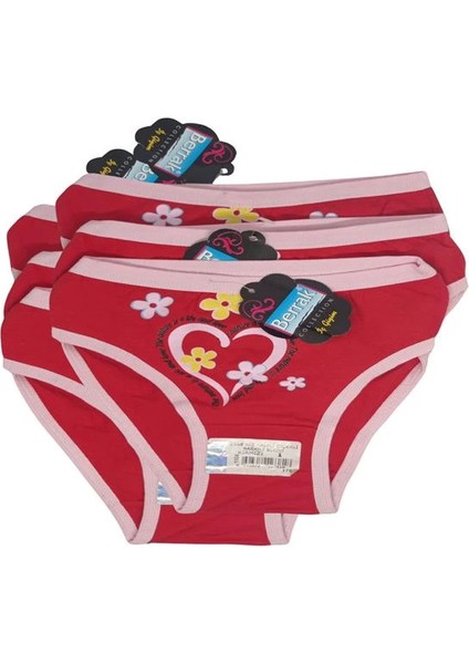 2568 Berrak Kız Kalpli Çiçekli Baskılı Bikini 1-2 Yaş 6 Adet