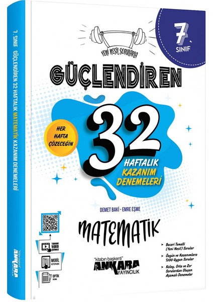 7.sınıf Güçlendiren 32 Haftalık Matematik Denemesi (Güncel Marif Model)