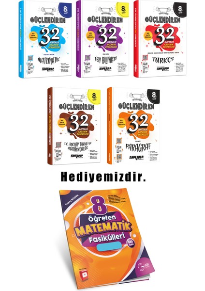 8.sınıf Güçlendiren 32 Haftalık Deneme 5'li Set (Güncel Marif Model) modelleri