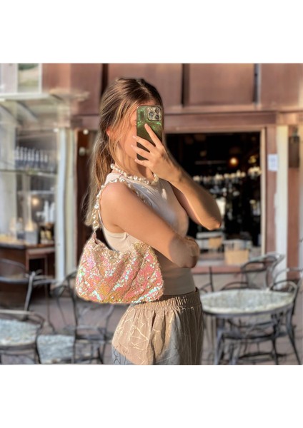 Payetli Pullu Inci Askılı Abiye Günlük Çanta