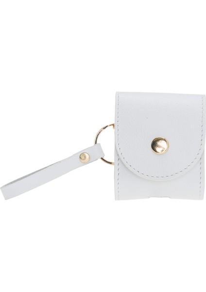 Apple Airpods 2.nesil Uyumlu Deri Kılıf Mai Snap F3 Beyaz