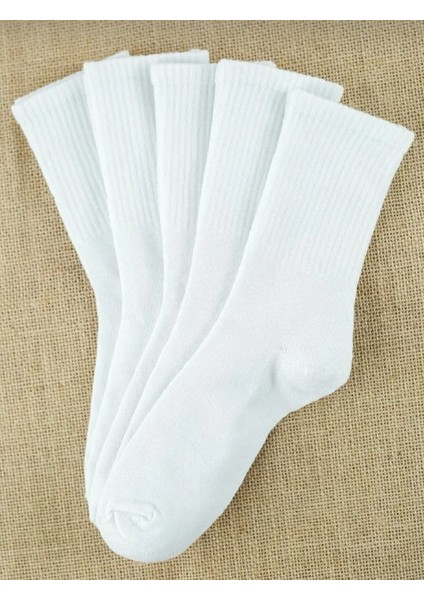3 Çift Kadın Beyaz Çizgisiz Kolej Çorap fırsatları