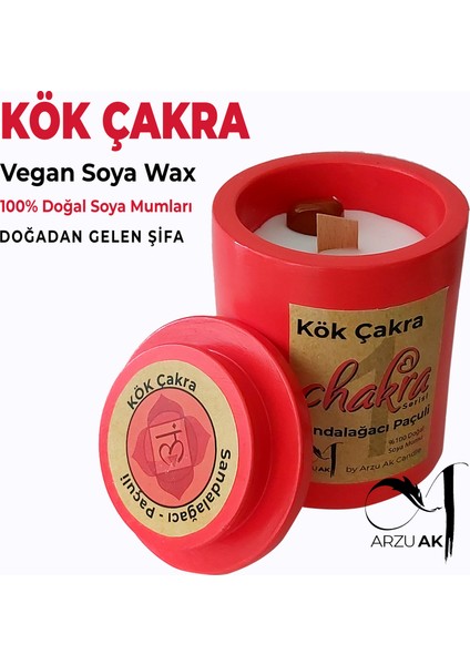 Meditasyon Serisi Kök Çakra Dengeleyici Doğal Soya Mumu - Doğal Taş Ilaveli Enerji Mumu