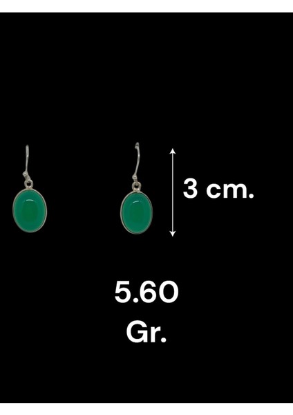 Yeşil Akik Taşlı 925 Ayar Gümüş El Işçiliği Küpe modelleri