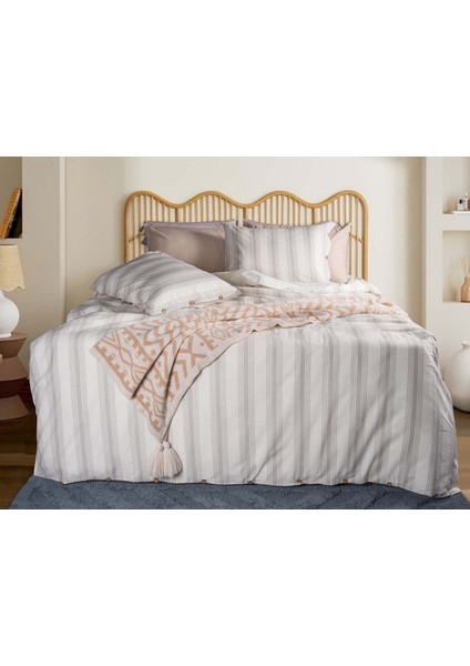 Naturel Pamuk Çift Kişilik Nevresim Seti Cappuccino