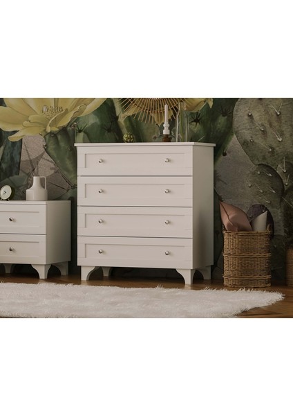 Smart 4 Çekmeceli Şifonyer Beyaz fırsatları