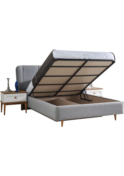 Avesta Başlıklı Bazalı Karyola 160X200 Gri modelleri