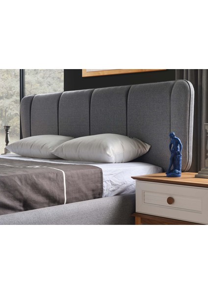 Avesta Başlıklı Bazalı Karyola 160X200 Gri indirimleri