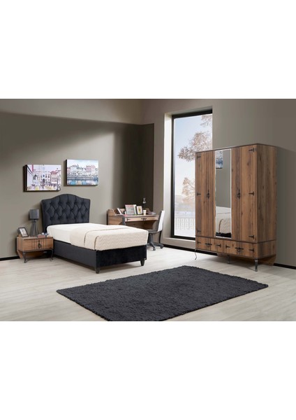 Truva Başlıklı Karyola 100X200 Siyah modelleri