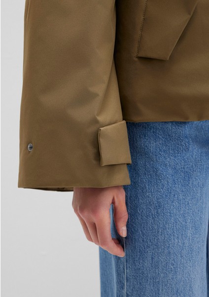 Suni Kürk Detaylı Kapüşonlu Haki Parka 1110759-71816