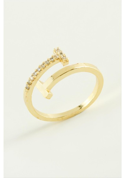 Çivi Zirkon Taşlı Yüzük