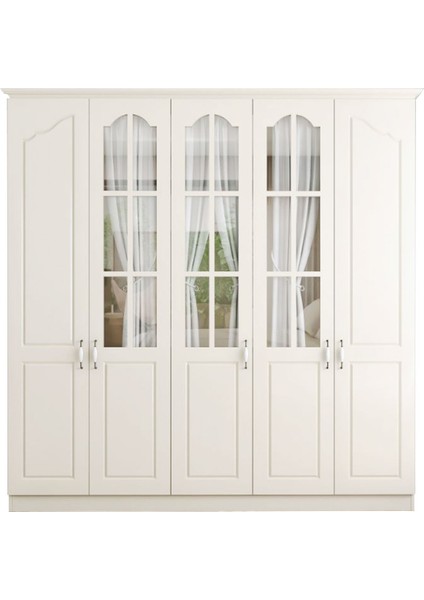Venita Camlı 5 Kapaklı Gardırop