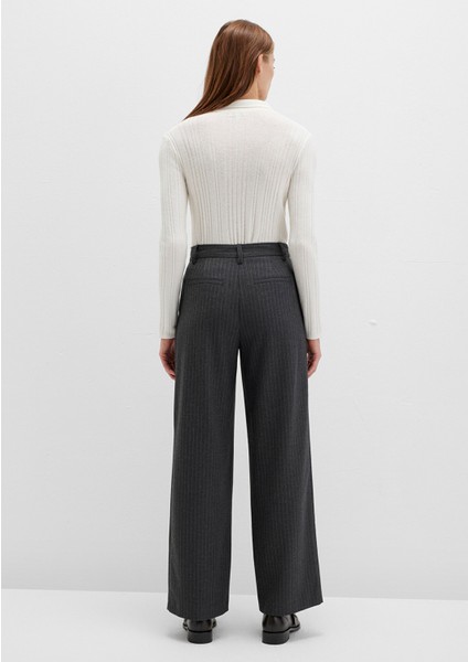 Çizgili Gri Kumaş Pantolon 1011090-89872 indirimleri