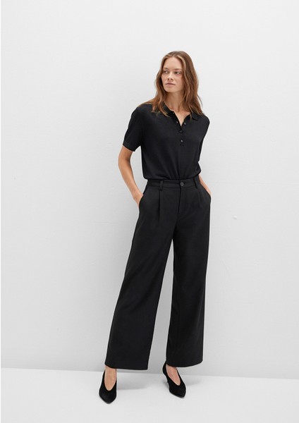 Çizgili Siyah Kumaş Pantolon 1011090-900 fiyatları