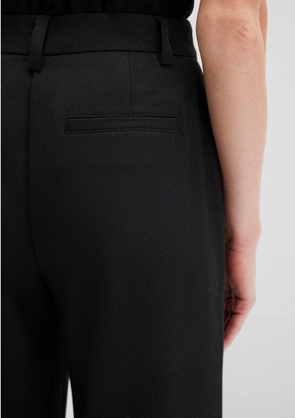 Çizgili Siyah Kumaş Pantolon 1011090-900