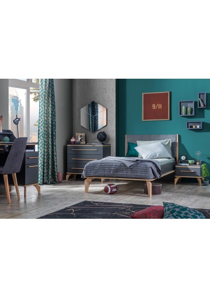 Gusto 3 Çekmeceli Şifonyer Antrasit