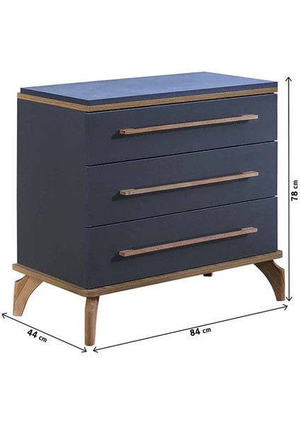 Gusto 3 Çekmeceli Şifonyer Antrasit