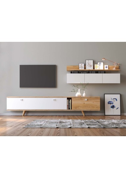 Opus Tv Ünitesi Meşe / Beyaz 170 cm