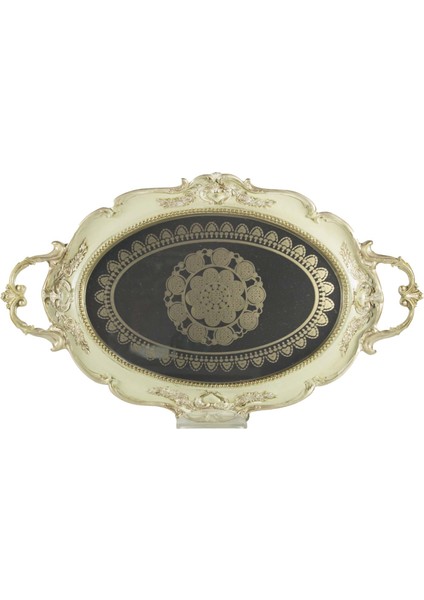 Vintage Oval Tepsi Krem