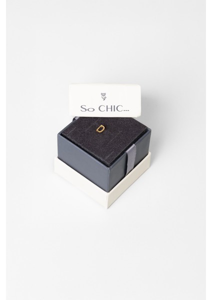 D Harfi 18 Ayar Sarı Altın Kaplama Gümüş Tek Küpe fırsatları