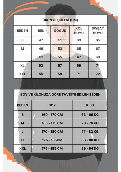 Erkek Siyah Sweatshirt Bisiklet Yaka Rahat Kalıp 3 Iplik Şardonlu fırsatları