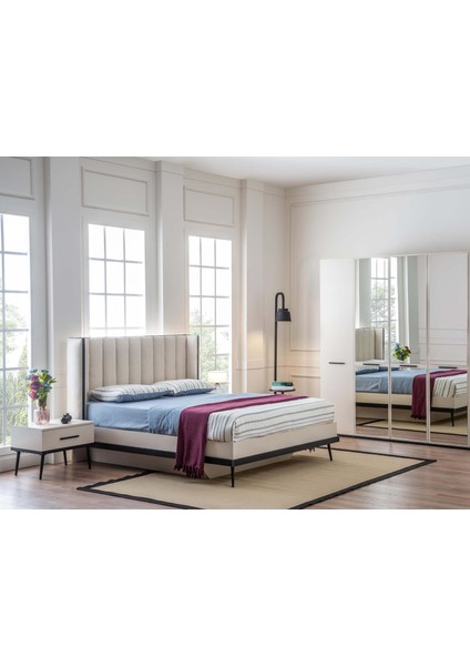 Sephia Başlıklı Bazalı Karyola 160X200 Krem modelleri