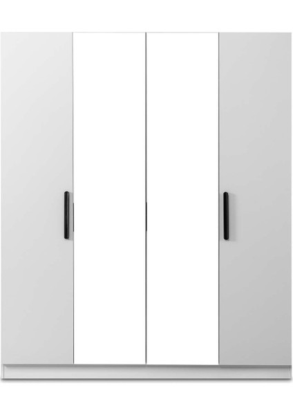 Sardes 4 Kapaklı Aynalı Gardırop Beyaz