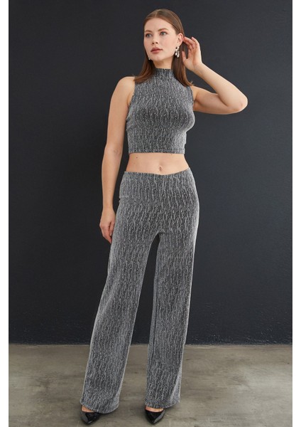 Beli Lastikli Taşlı ve Simli Palazzo Pantolon fiyatları