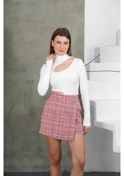 Iki Düğmeli Şort Etek Pembe H26414 fırsatları