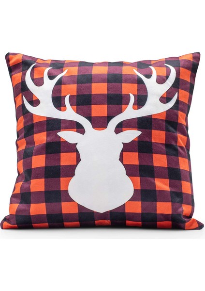 Plaid Deer Dolgulu Kırlent