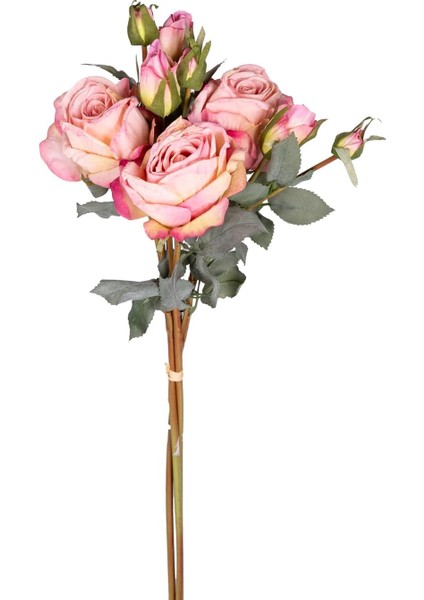 Yapay Gül Demeti 3 Dallı Açık Pembe 60 Cm.