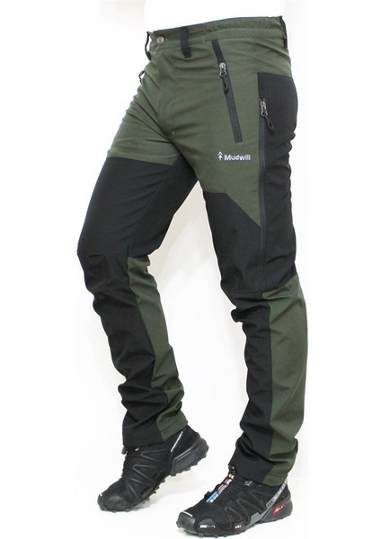 Outdoor Softshell (Polarsız) Erkek Pantolon-Haki Siyah