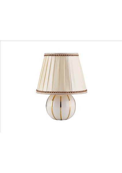 Fleris Seramik Abajur Beyaz / Gold
