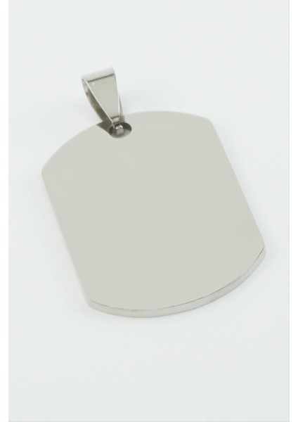 Künye Isim Yazılabilir Çelik Kolye Ucu 2,2*3,8 cm