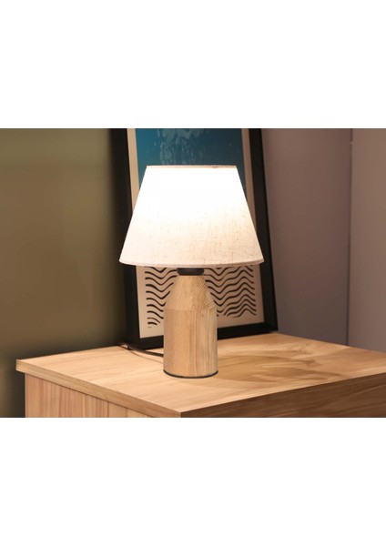 Haven Abajur Ahşap Krem