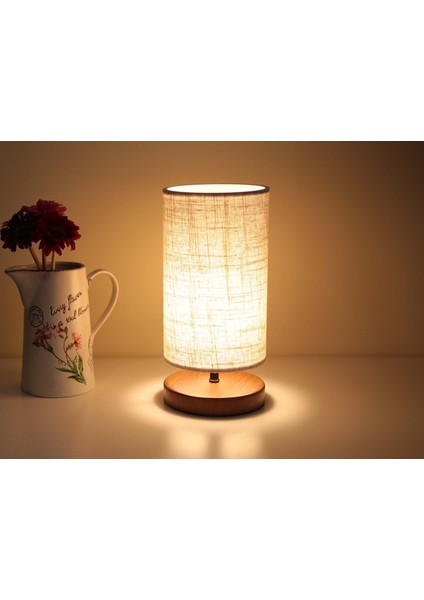 Lady Abajur Ahşap Krem