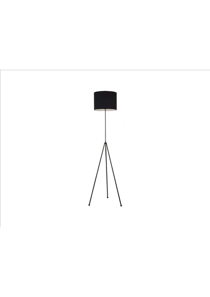 Leope Siyah Şapkalı Tripot Lambader Siyah