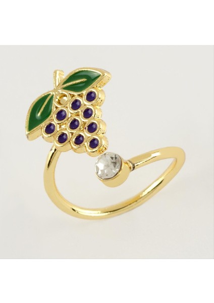 Üzüm Mineli Taşlı Eklem Yüzük 1 Adet