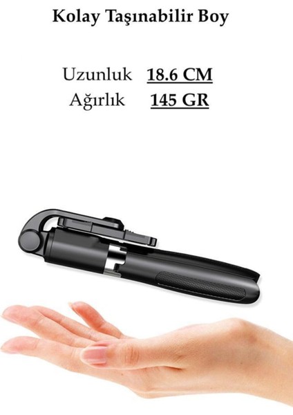 Selfie Stick L01 Bluetooth Selfie Çubuğu Tripod Monopod Uzaktan Kumandalı fırsatları
