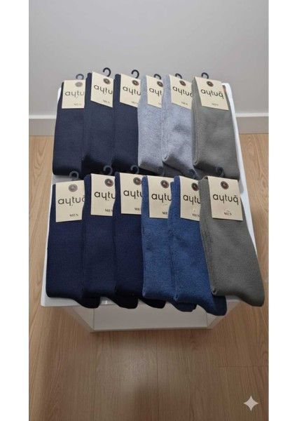 Pamuk Erkek Soket Çorabı Kışlık Asorti 41-45 Numara 12'li Kutu