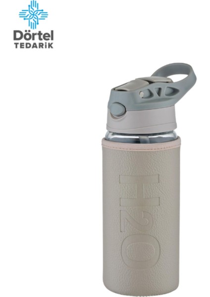 H2O Deri Kılıflı Pipetli Cam Matara 500 ml fırsatları