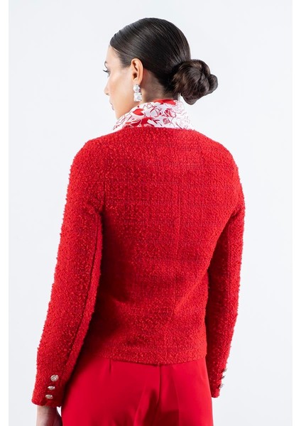 Pepper Yuvarlak Yaka Buklet Ceket Kırmızı fırsatları