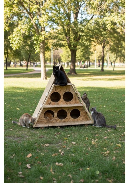 Dublex Kedi Evi Dış Ortam Uygun Ahşap Osb 100 x 90 x 55 cm - CAT18 fiyatları