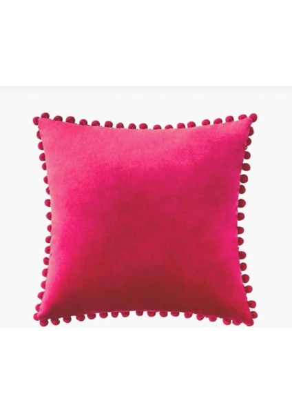 2'li Ponponlu Kırlent Kılıf Seti -Fuşya - 40 x 40 fiyatları