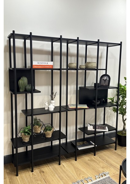 Harmonia Kitaplık - 170 cm - Siyah Meşe / Siyah Metal Çerçeve modelleri