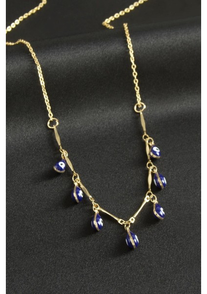 Damla Nazarlı Mineli Kolye