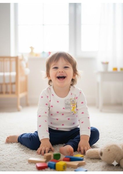 Kız Erkek Çocuk Bebek Uzun Kollu Çıtçıtlı Body-Badi %100 Pamuk 1-2-3-4-5-6 Yaş