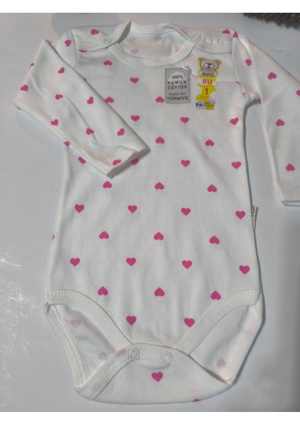 Kız Erkek Çocuk Bebek Uzun Kollu Çıtçıtlı Body-Badi %100 Pamuk 1-2-3-4-5-6 Yaş